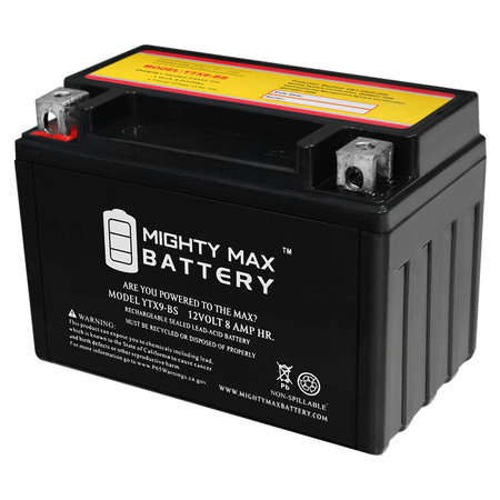 Mighty Max Battery 12 -Volt 8 Ah 135 CCA Rechargeable Sealed Lead Acid Battery YTX9-BS
